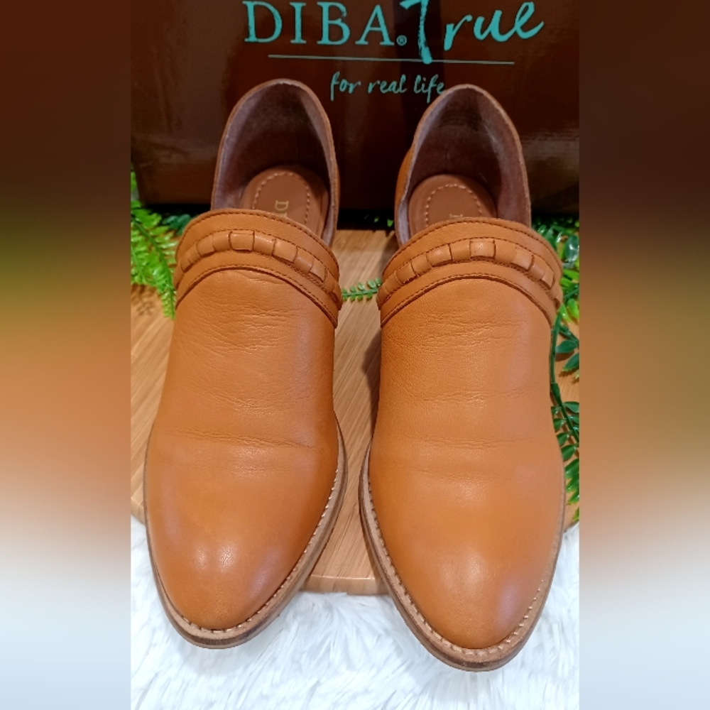 Womens DIBA.True Sand Of Time Cognac Leather Booties 54644 Sz 9.5